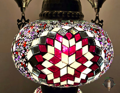 Boho Mozaik Cam Avize – Rahat Yatak Odası Ambiyansı İçin Türk Asma Tavan Lambası