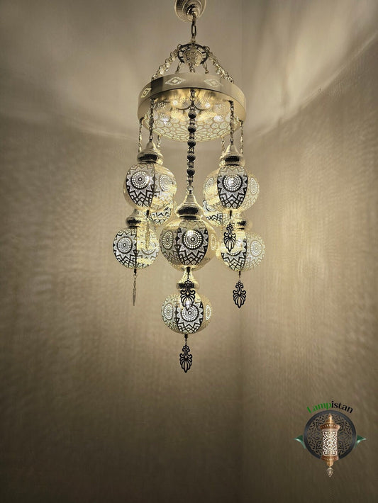 Elegant Moroccan Chandelier Pendant Light | Handmade Boho Ceiling Fixture for Living Room & Bedroom