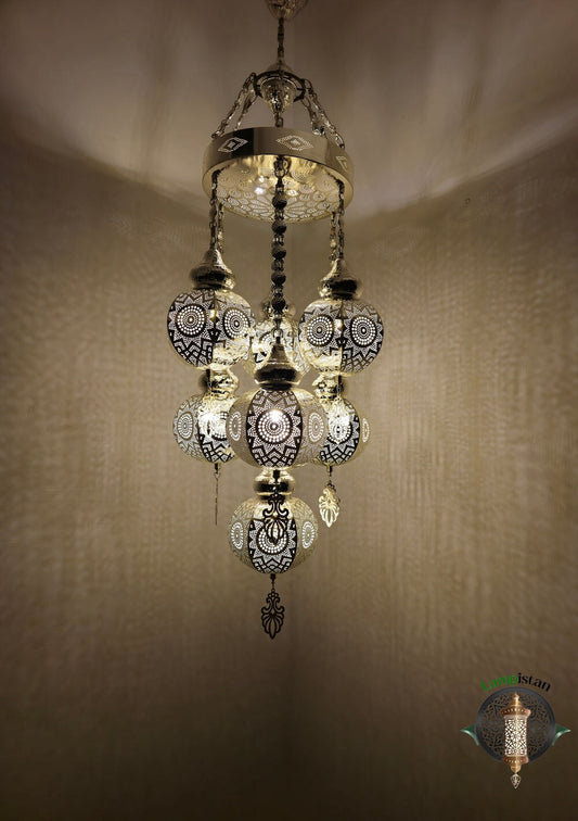Moroccan Pendant Light Fixture for Dining Area | Handmade Boho Ceiling Lamp