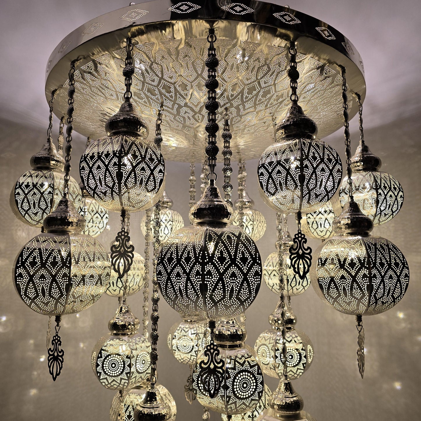 Stylish Moroccan Ceiling Light Fixture | Boho Hanging Pendant Lamp for Cozy Home Interiors