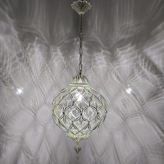 Hand-Blown Silver Glass Pendant Light, Designed to Bring Timeless Elegance and a Touch of Luxury to Any Room