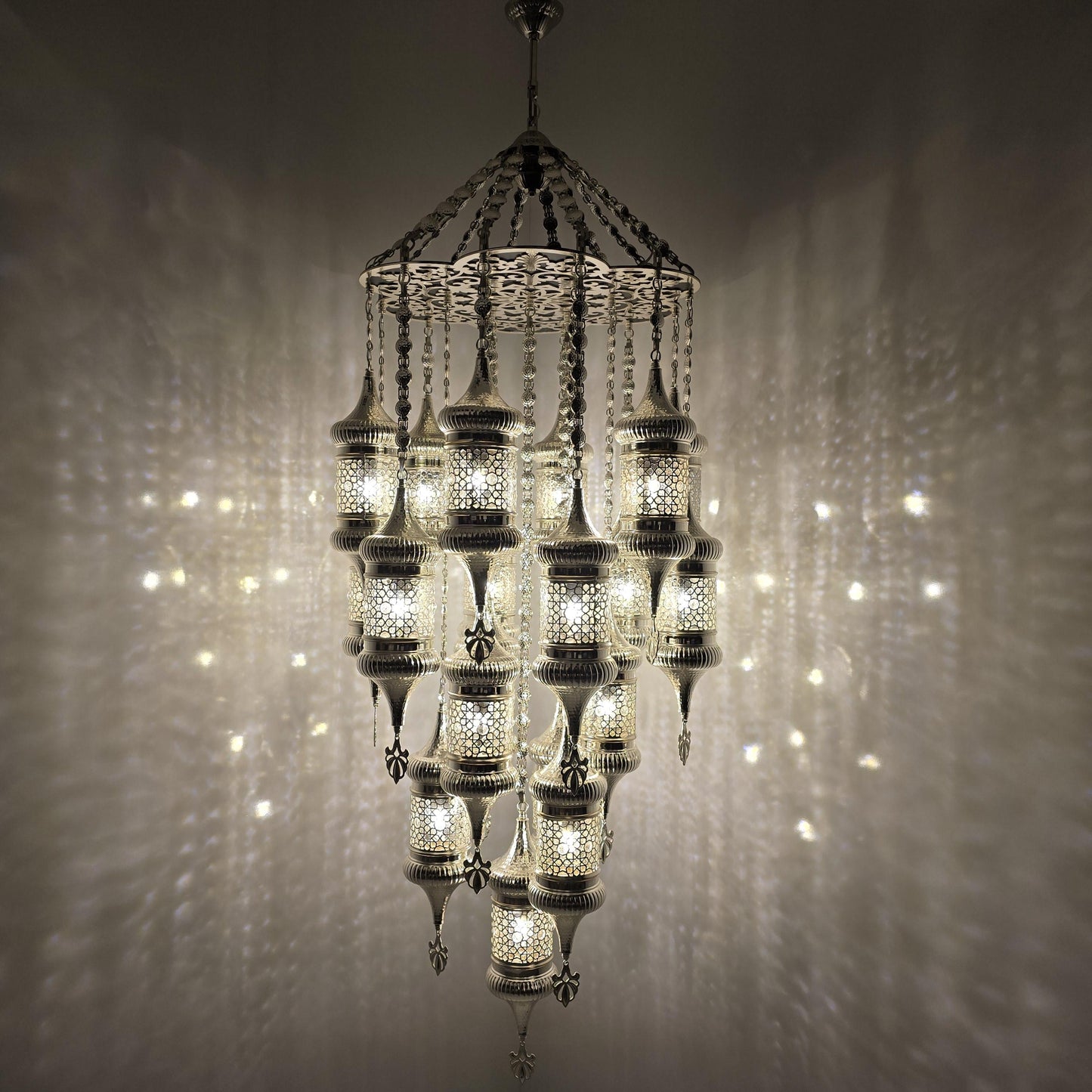 Elegant Handmade Moroccan Blowing Glass Table Lamp Lighting Fixture for Bedroom and Living Room Decor