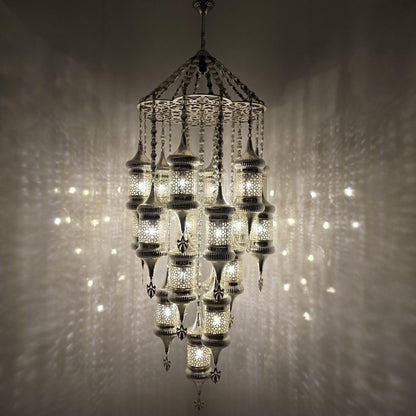 Elegant Handmade Moroccan Blowing Glass Table Lamp Lighting Fixture for Bedroom and Living Room Decor