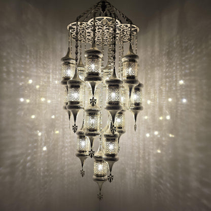 Elegant Handmade Moroccan Blowing Glass Table Lamp Lighting Fixture for Bedroom and Living Room Decor