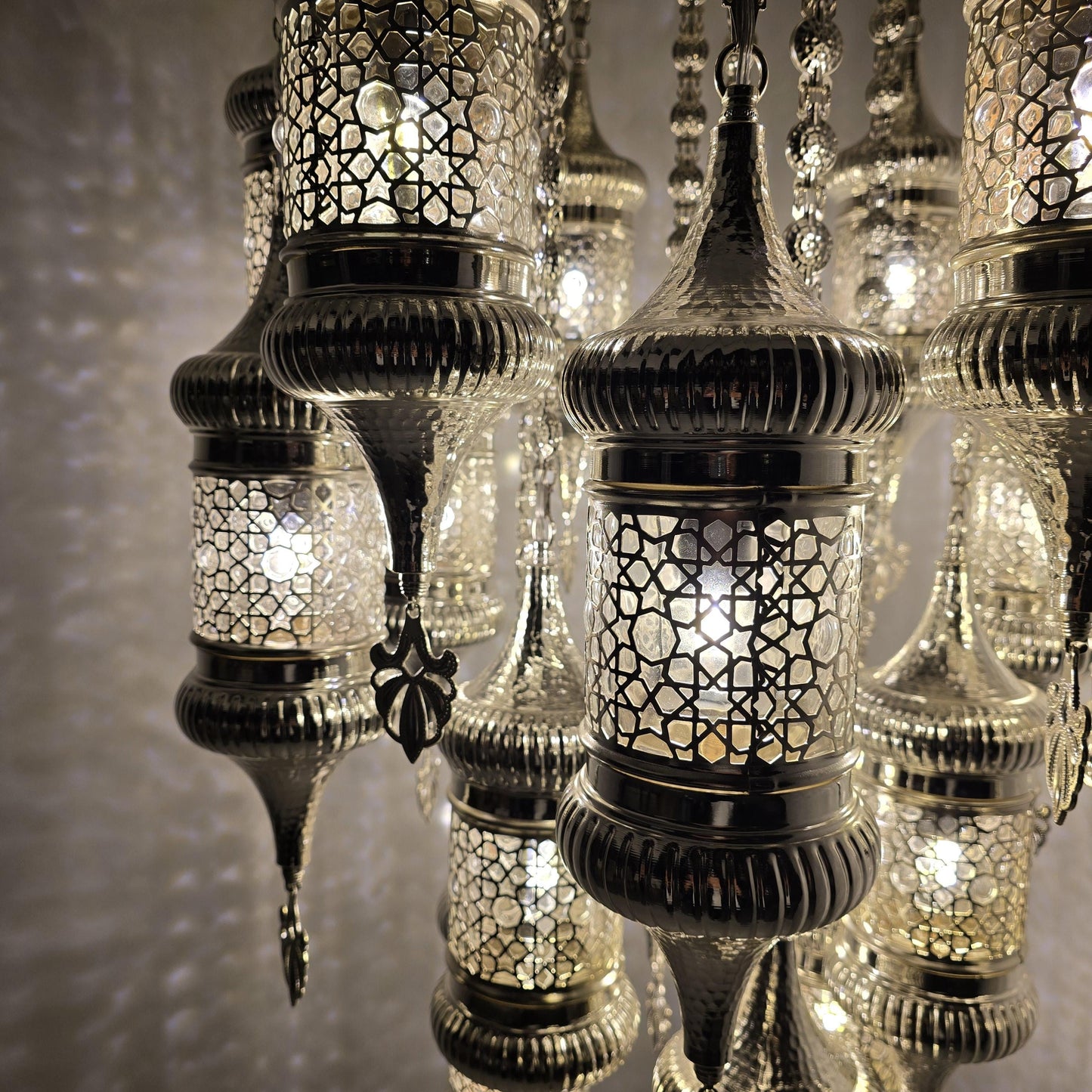 Elegant Handmade Moroccan Blowing Glass Table Lamp Lighting Fixture for Bedroom and Living Room Decor