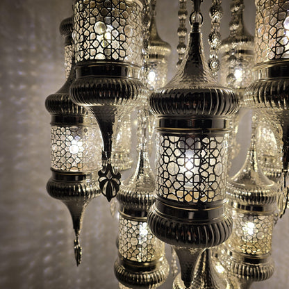 Elegant Handmade Moroccan Blowing Glass Table Lamp Lighting Fixture for Bedroom and Living Room Decor