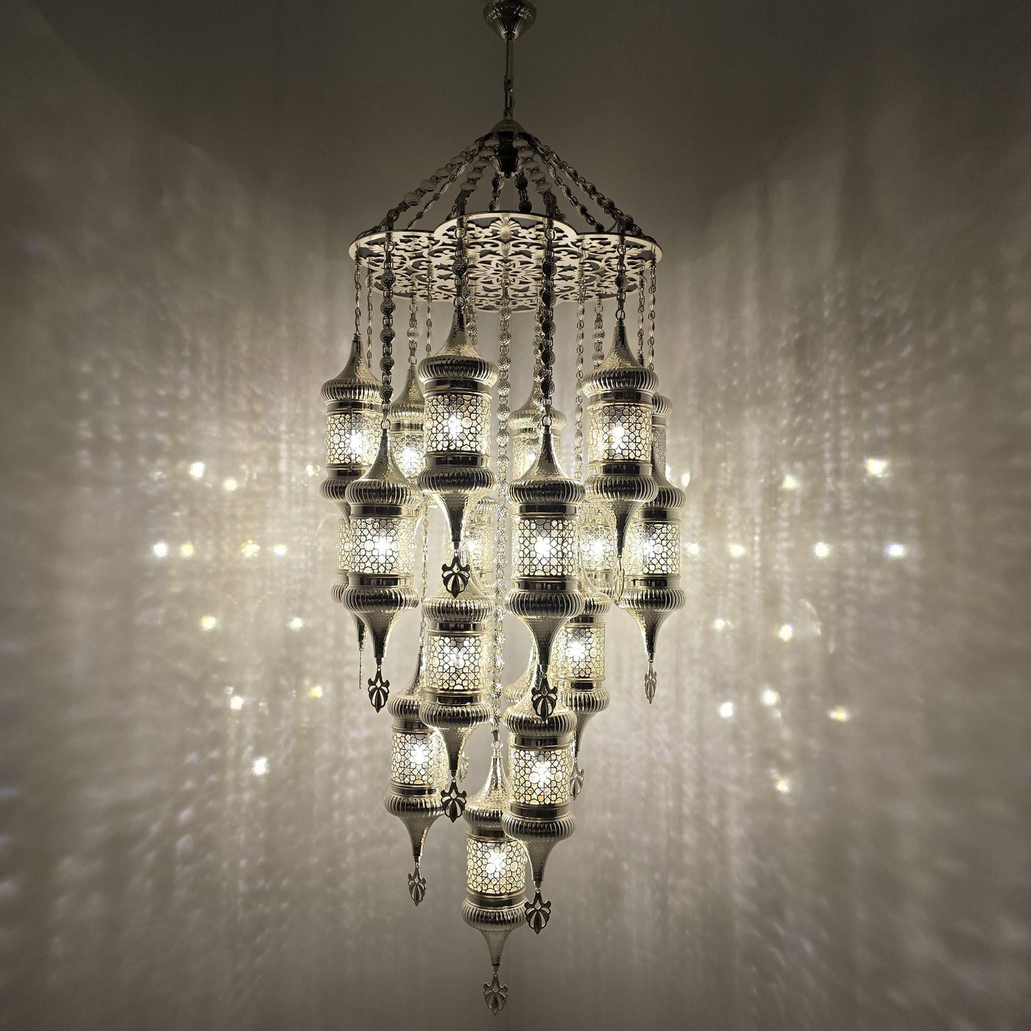Elegant Handmade Moroccan Blowing Glass Table Lamp Lighting Fixture for Bedroom and Living Room Decor