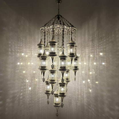 Elegant Handmade Moroccan Blowing Glass Table Lamp Lighting Fixture for Bedroom and Living Room Decor