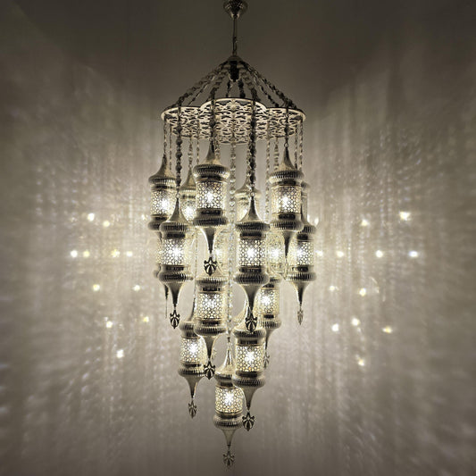 Elegant Handmade Moroccan Blowing Glass Table Lamp Lighting Fixture for Bedroom and Living Room Decor