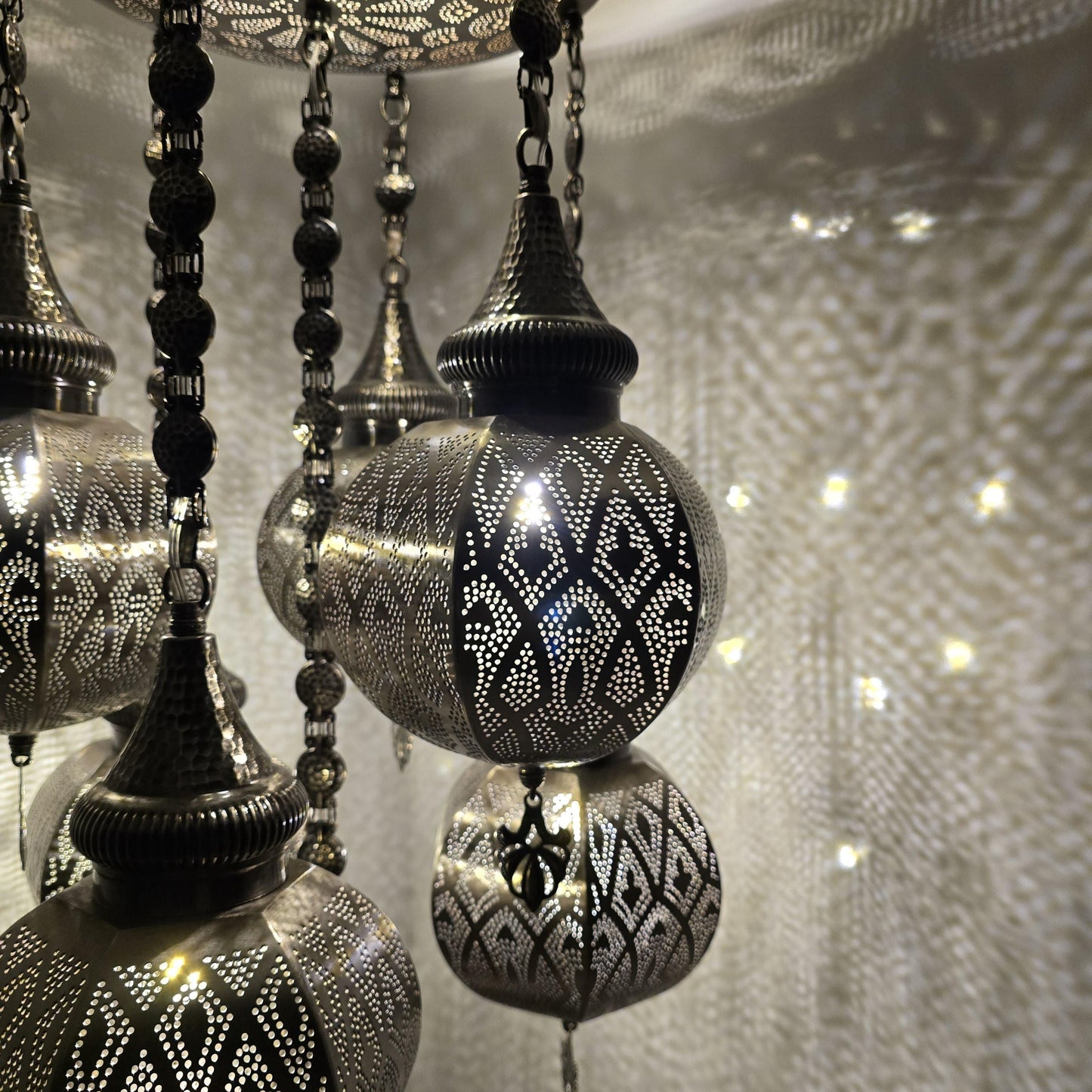 Fas Boho Sarkıt Lamba Armatürü | Yemek Odası için El Yapımı Rustik Tavan Lambası