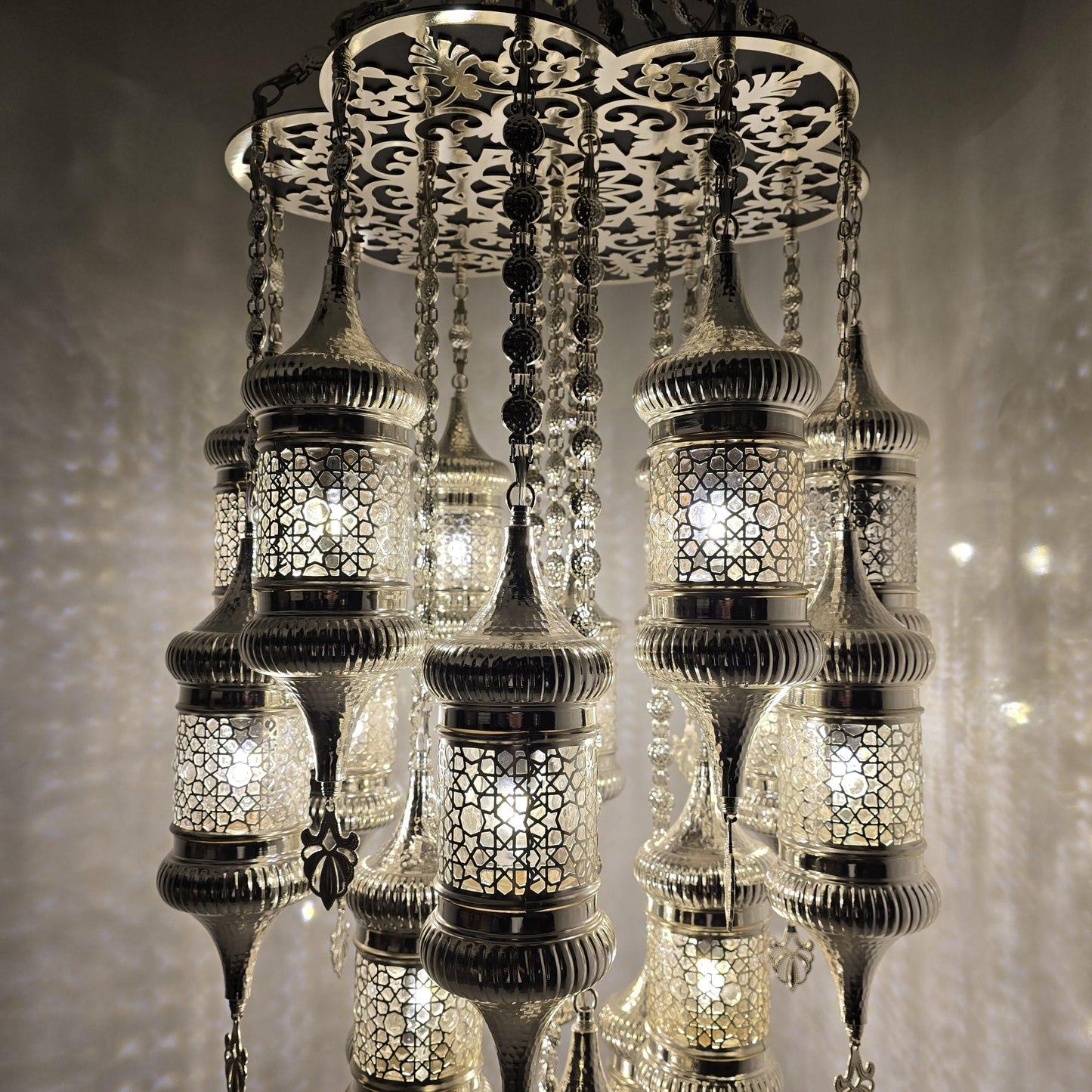 Elegant Handmade Moroccan Blowing Glass Table Lamp Lighting Fixture for Bedroom and Living Room Decor
