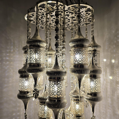 Elegant Handmade Moroccan Blowing Glass Table Lamp Lighting Fixture for Bedroom and Living Room Decor