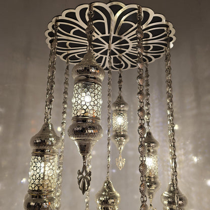 Stunning Handmade Moroccan Blowing Glass Chandelier Pendant Light for Living Room Ceiling Decor