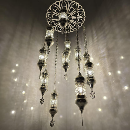 Stunning Handmade Moroccan Blowing Glass Chandelier Pendant Light for Living Room Ceiling Decor