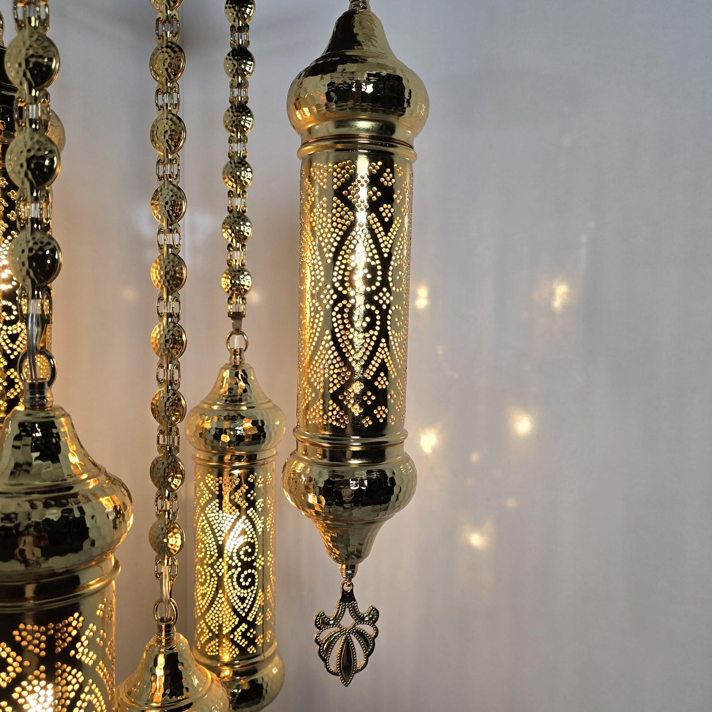 El Yapımı Fas Tavan Lambası Armatürü | Yatak Odası ve Antre için Bohem Kubbe Sarkıt