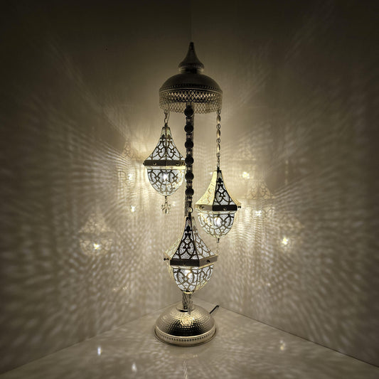 Artisan Moroccan Floor Lamp with Handmade Mosaic Glass Shade for Cozy Interiors
