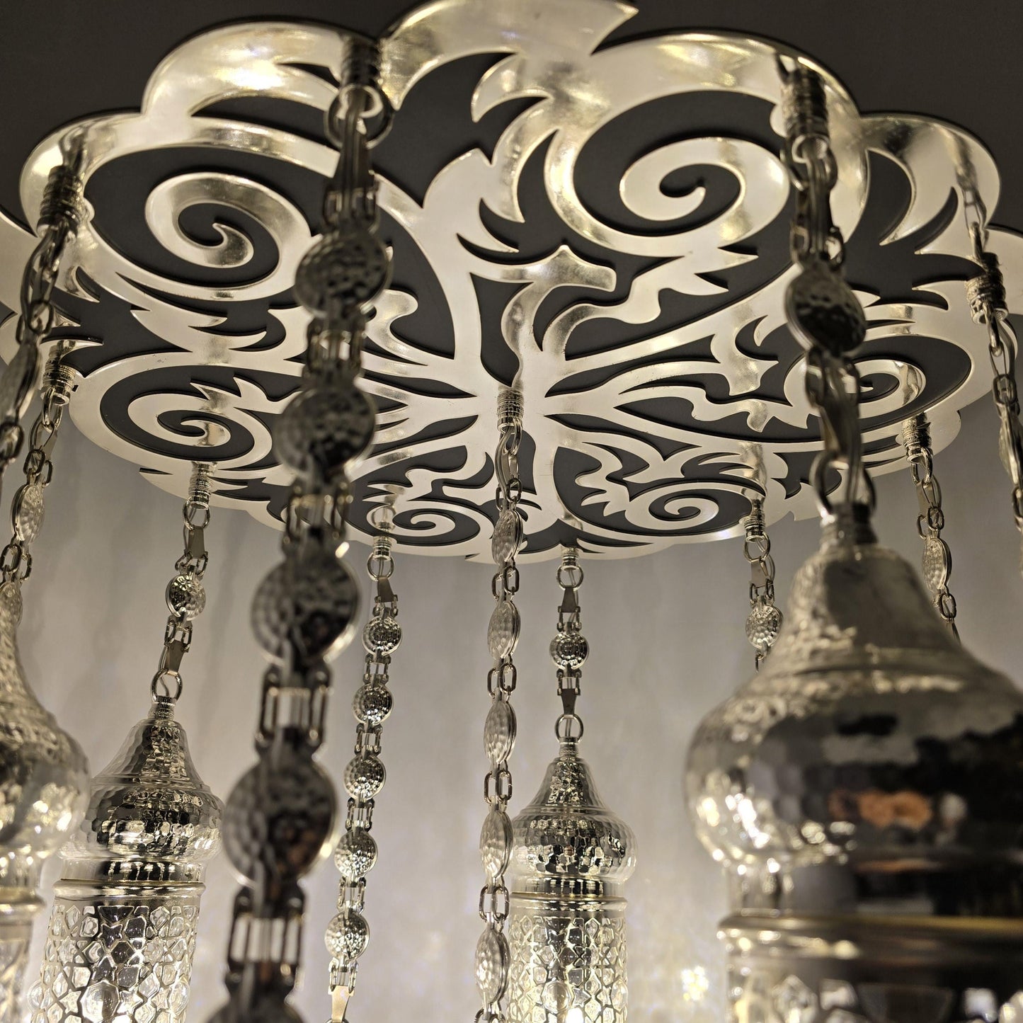 Handmade Turkish Mosaic Chandelier: Bohemian Multicolor Glass, Selcuklu Design