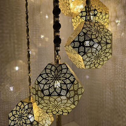 Handmade Large Moroccan Floor Lamp with Colorful Mosaic Glass for Living Room