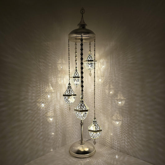 Handcrafted Moroccan Floor Lamp with Colorful Mosaic Glass for Living Room Ambience